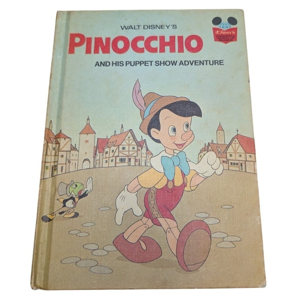 Vintage Walt Disney Pinocchio and His Puppet Show Adventure Hardcover Book